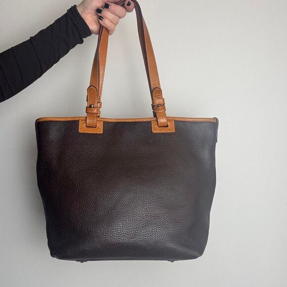 Dooney & Bourke Brown Leather Tote Shoulder Bag - Picture 3 of 7